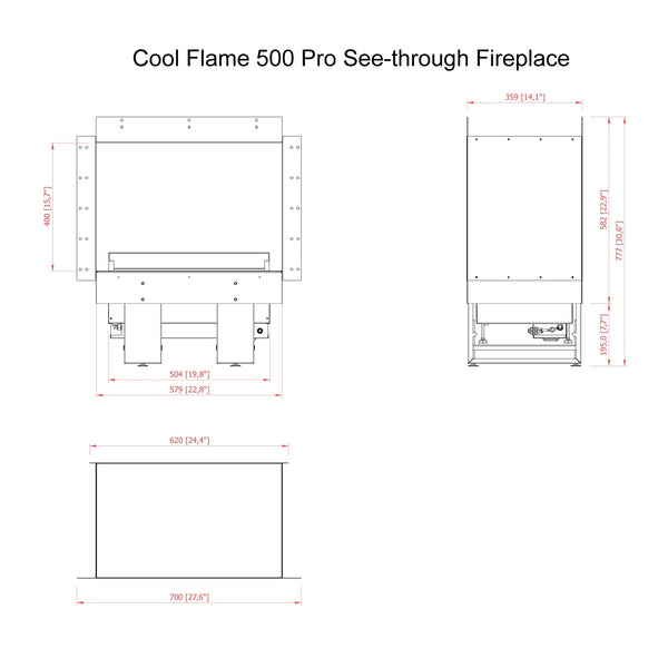 Cool Flame 500 Room Divider - Camino a vapore acqueo