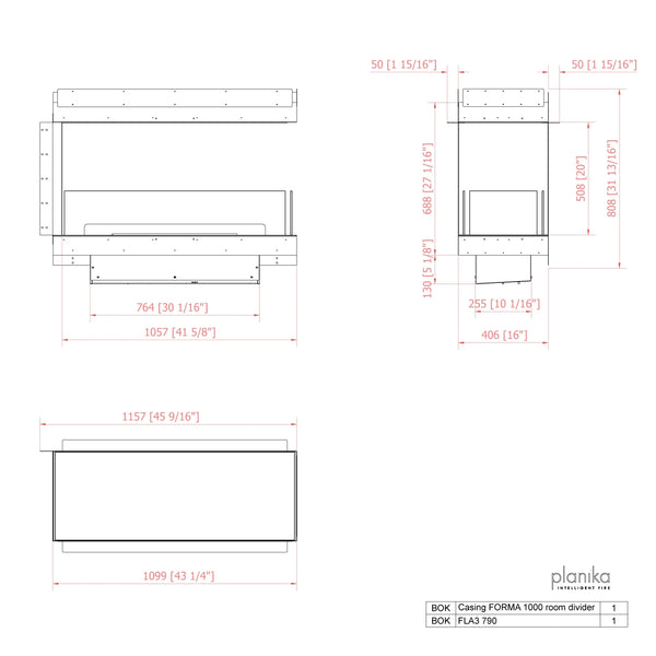 Forma 1000 Room Divider - Camino divisorio