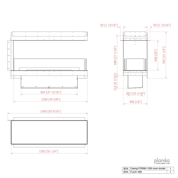Forma 1200 Room Divider - Camino divisorio