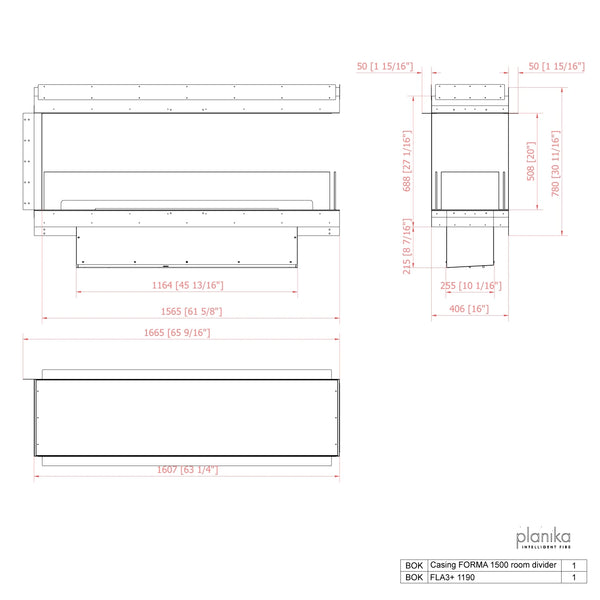 Forma 1500 Room Divider - Camino divisorio