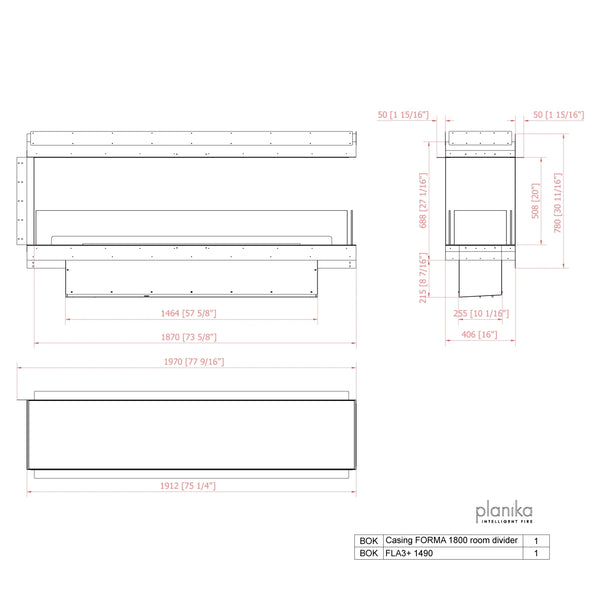 Forma 1800 Room Divider - Camino divisorio