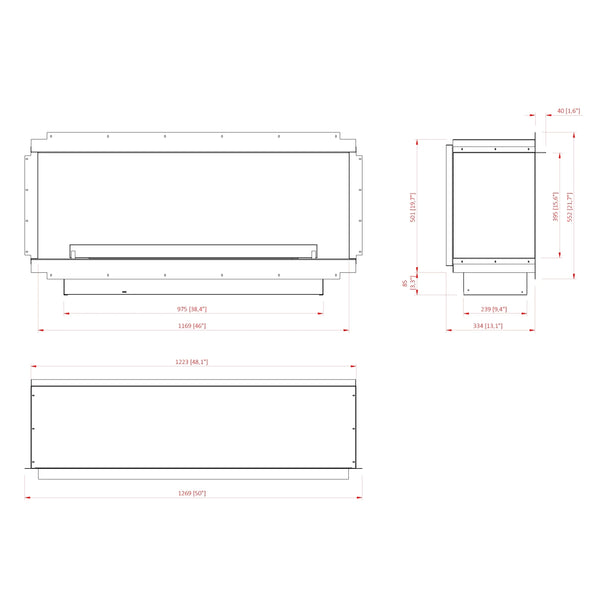 Neo 1000 Fireplace - Caminetto a bioetanolo da incasso