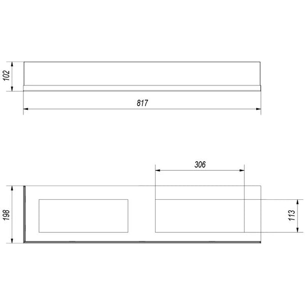 Vetro per camino ad angolo sinistro - 90 cm
