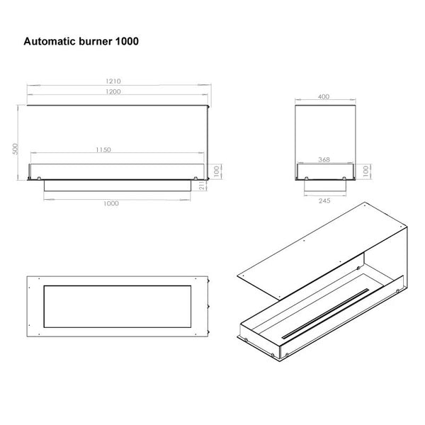 Foco Room Divider 1200 - Biocamino divisorio