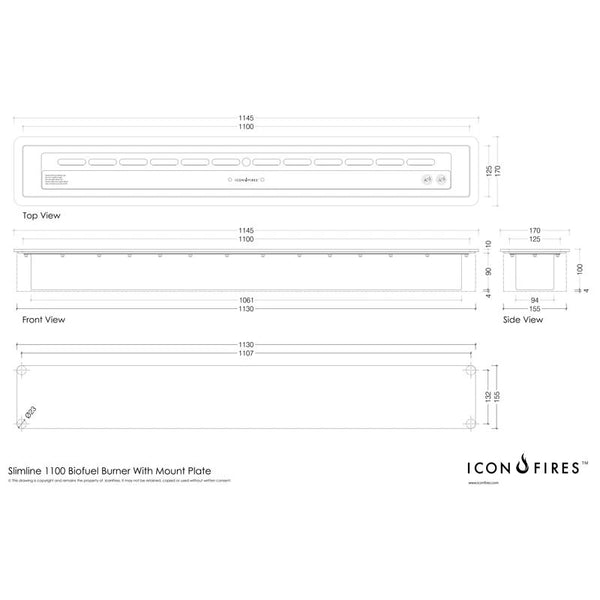 Bruciatore Slimline 1100 - 110 cm