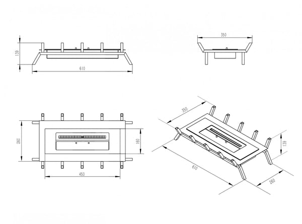 Grate L - Inserto Freestanding 60 cm