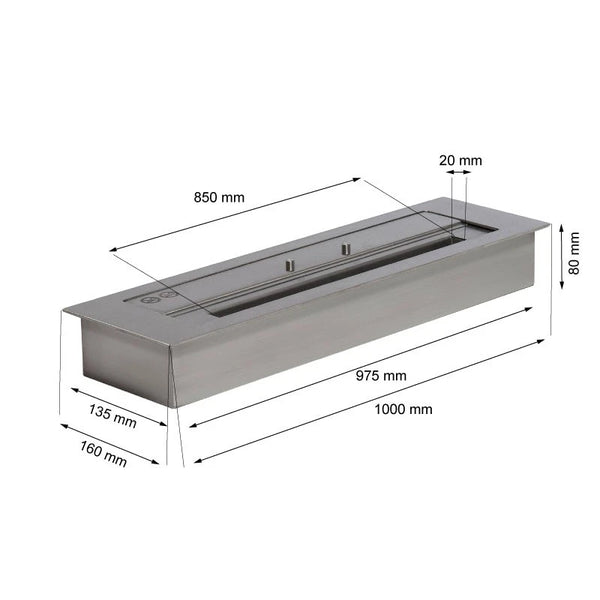Bruciatore a bioetanolo Superiore - 5,0L - 100 cm