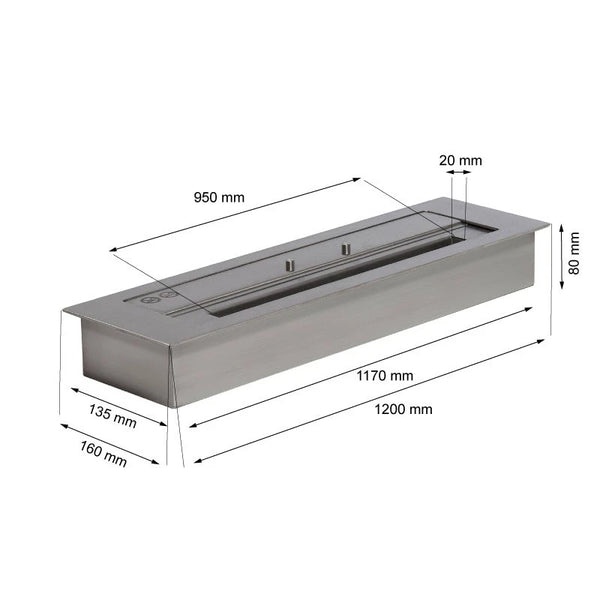 Bruciatore a bioetanolo Superiore - 6,0L - 120 cm