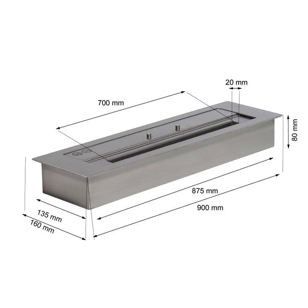 Bruciatore a bioetanolo Superiore - 4,5L - 90 cm
