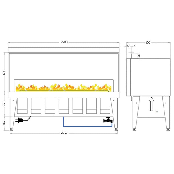 Incanto 2500 - Camino a vapore