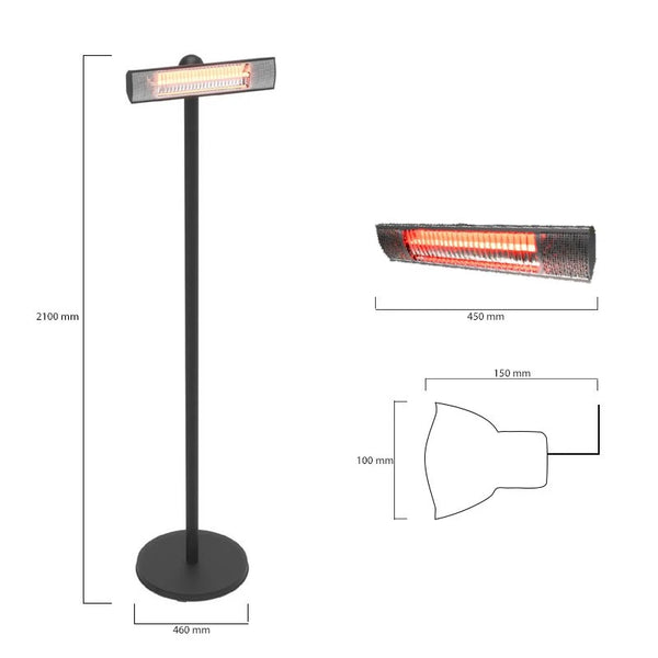 Riscaldatore da esterno da appoggio 1500 W