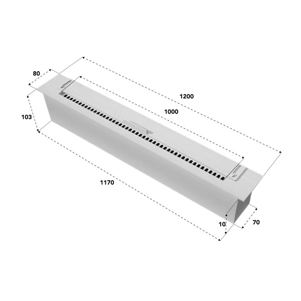 Bruciatore a bioetanolo Slimline - 120 cm