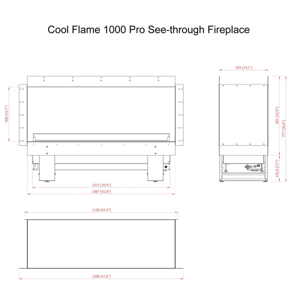 Cool Flame 1000 Room Divider - Camino a vapore acqueo