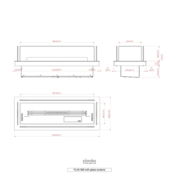 Bruciatore FLA4/FLA4+ 990 con base da incasso