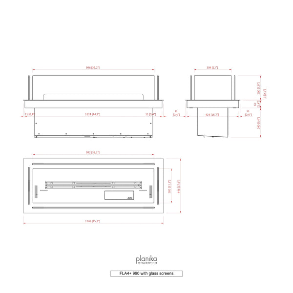 Bruciatore FLA4/FLA4+ 990 con base da incasso
