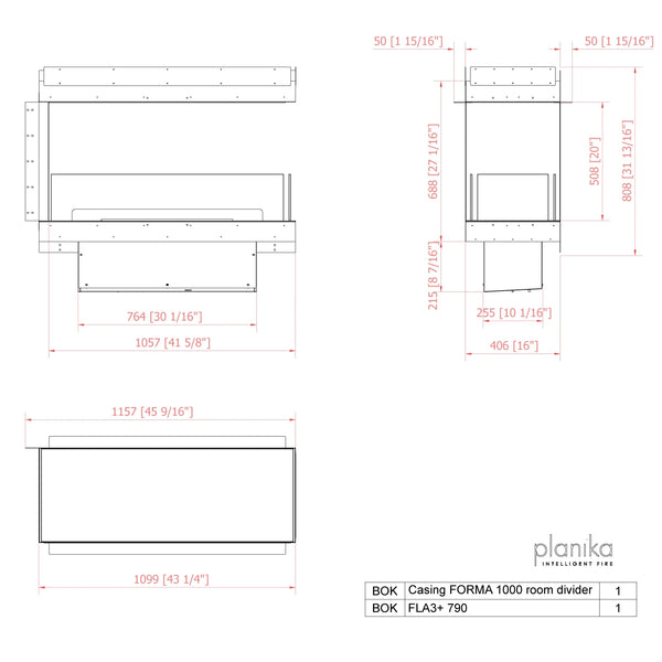 Forma 1000 Room Divider - Camino divisorio
