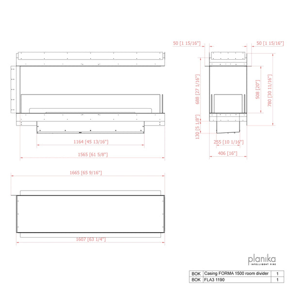 Forma 1500 Room Divider - Camino divisorio