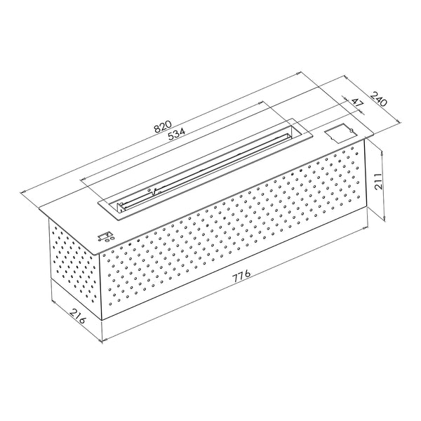 Bruciatore a bioetanolo automatico telecomandato - 82cm