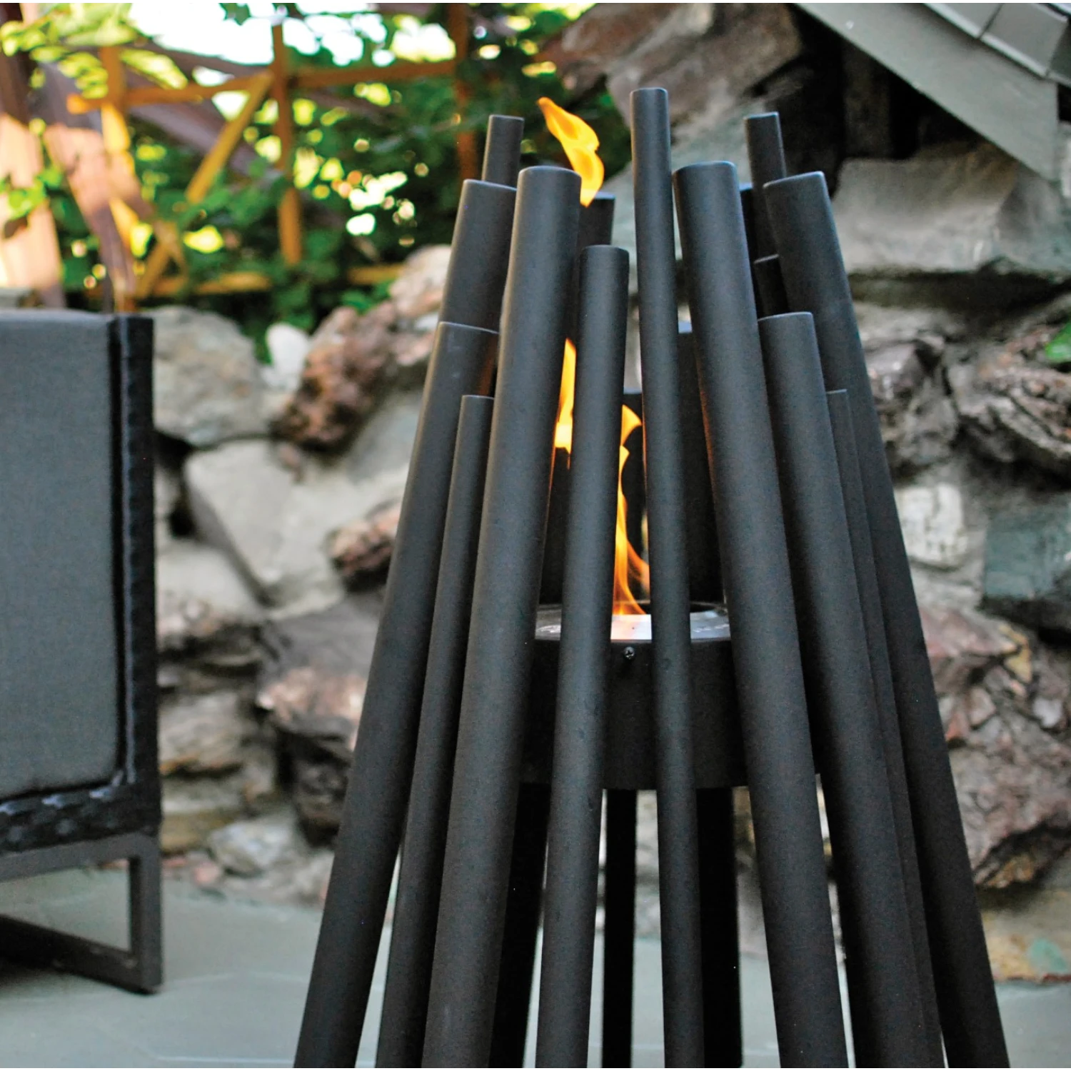 Stix Outdoor - Caminetto a bioetanolo nero per esterni