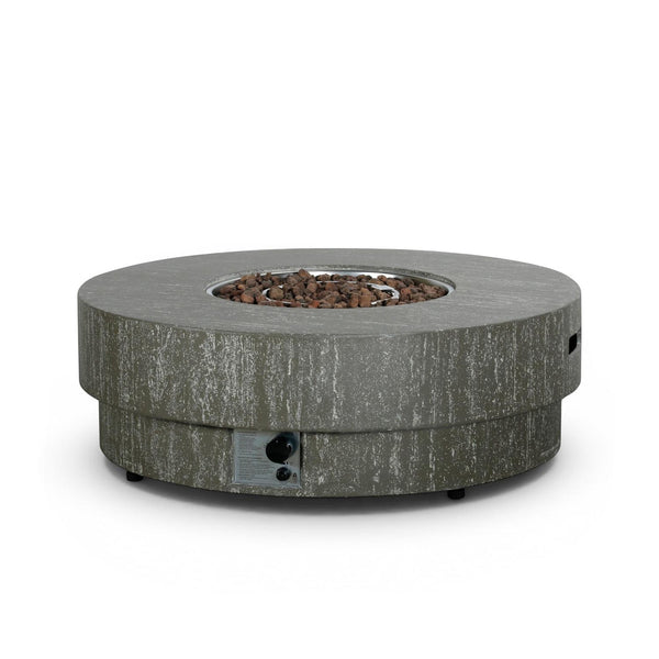 Estate Round 105 Dark Travertine – Tavolo rotondo con braciere a gas