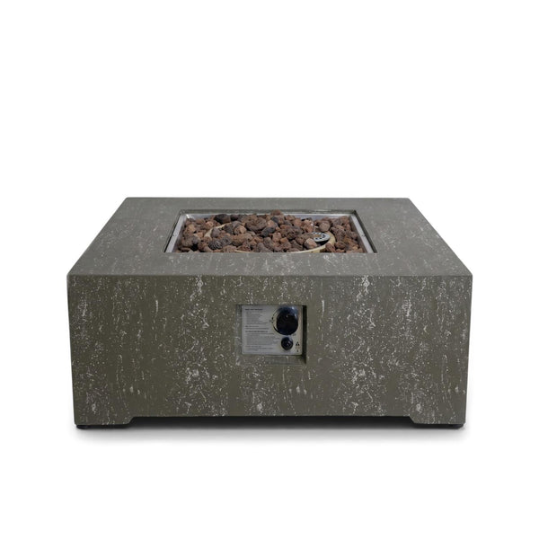 Estate Square 88 Dark Travertine – Tavolo braciere quadrato a gas