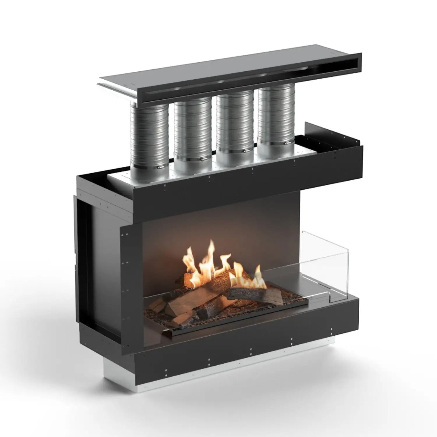 Flogs Box 1000 Angolo Destro (Ventilazione Interna) - Caminetto a Bioetanolo