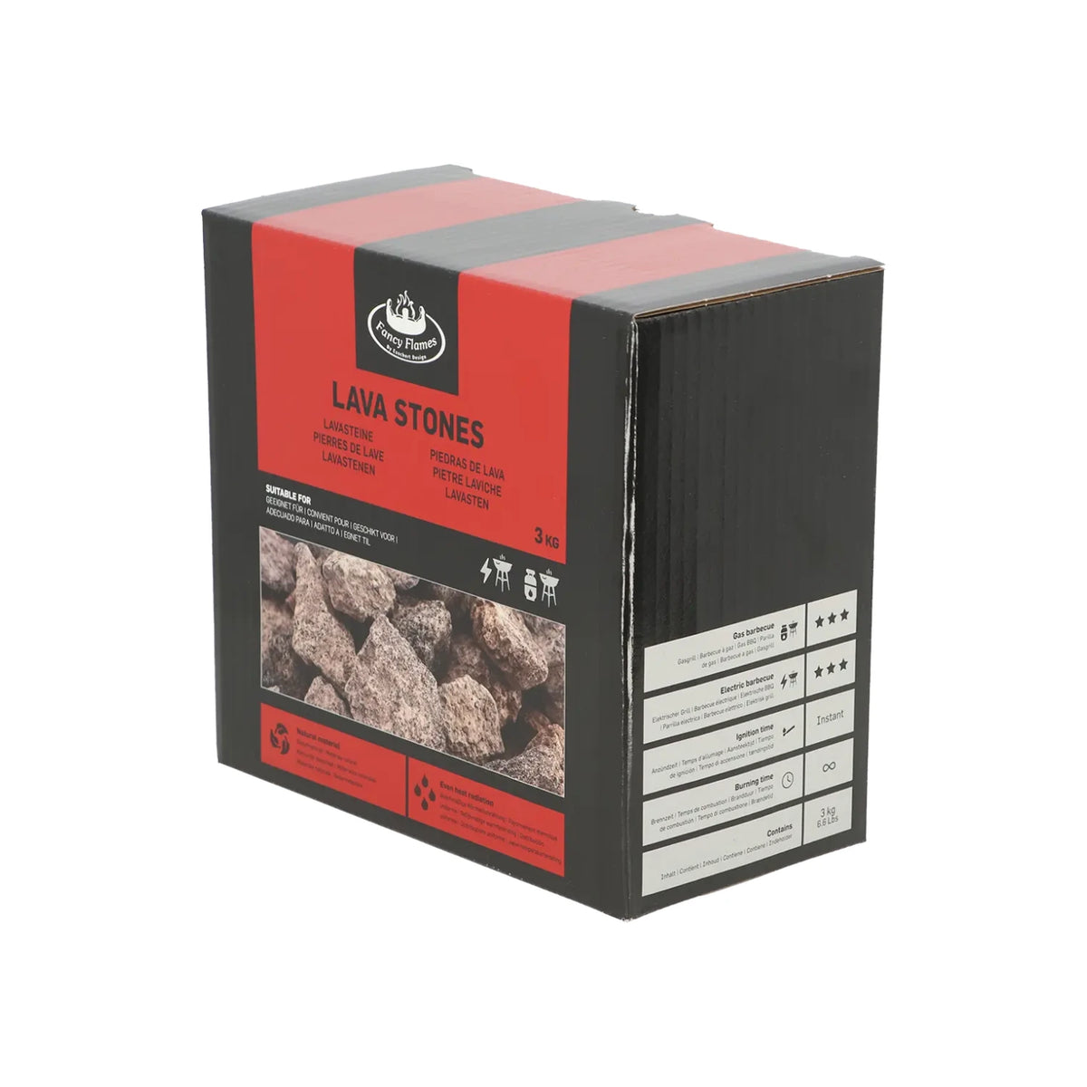 Lava Stones 3 kg - For Outdoor Gas Fireplaces and Barbecues