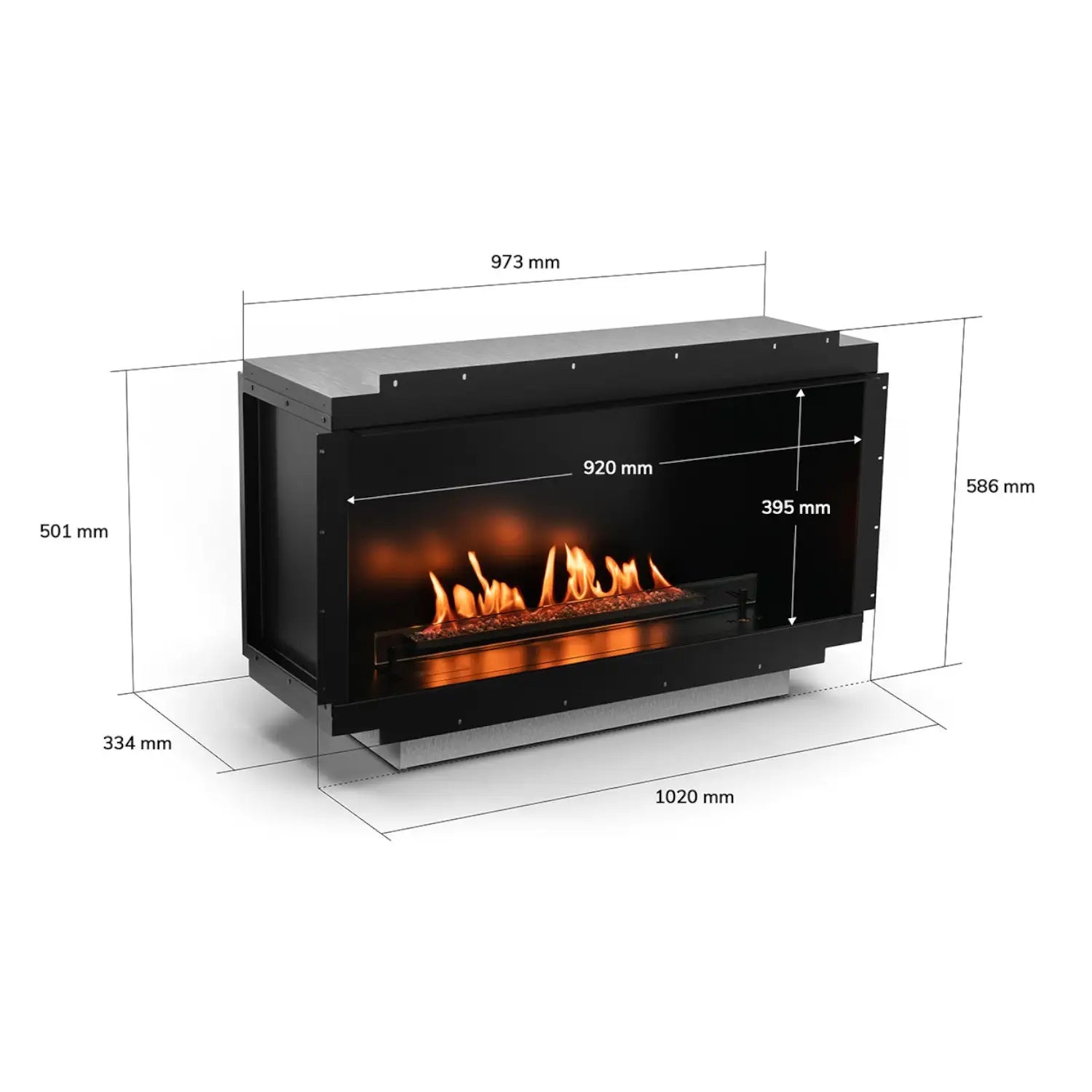Neo 750 Fireplace - Caminetto a bioetanolo da incasso