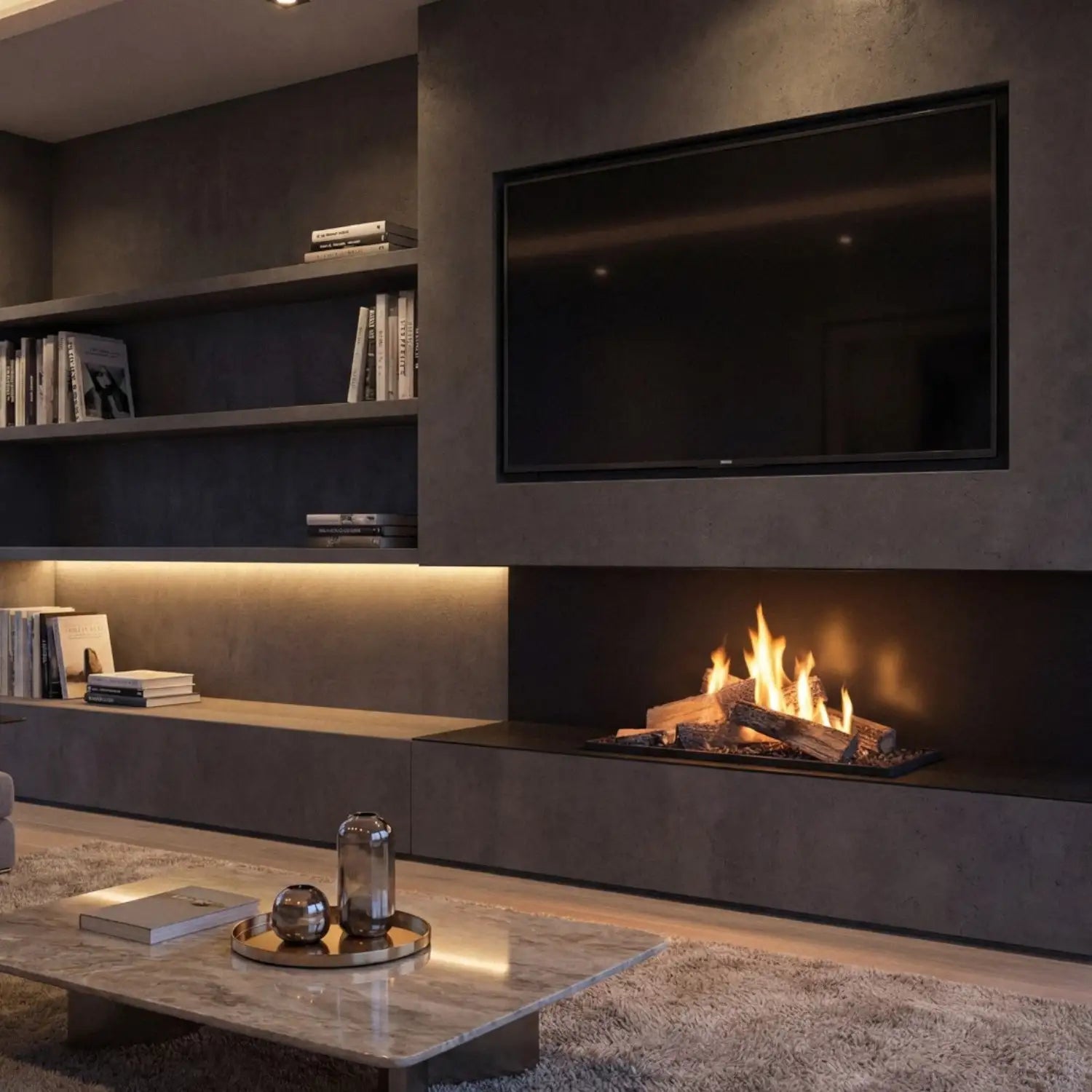 Planika FLA4 790 Flogs: Bruciatore a bioetanolo telecomandato con fiamme realistiche e ceppi decorativi