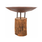 Focolare in acciaio corten su base in legno
