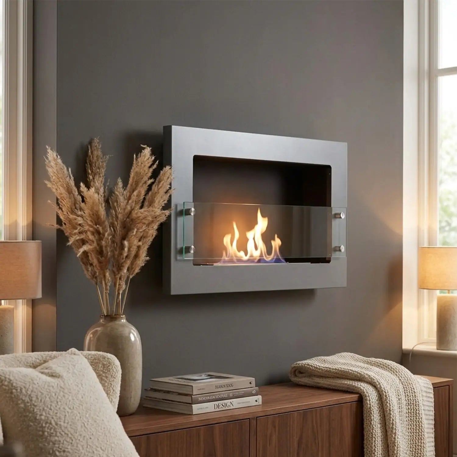 Texas Steel - Wall Mounted Bioethanol Fireplace