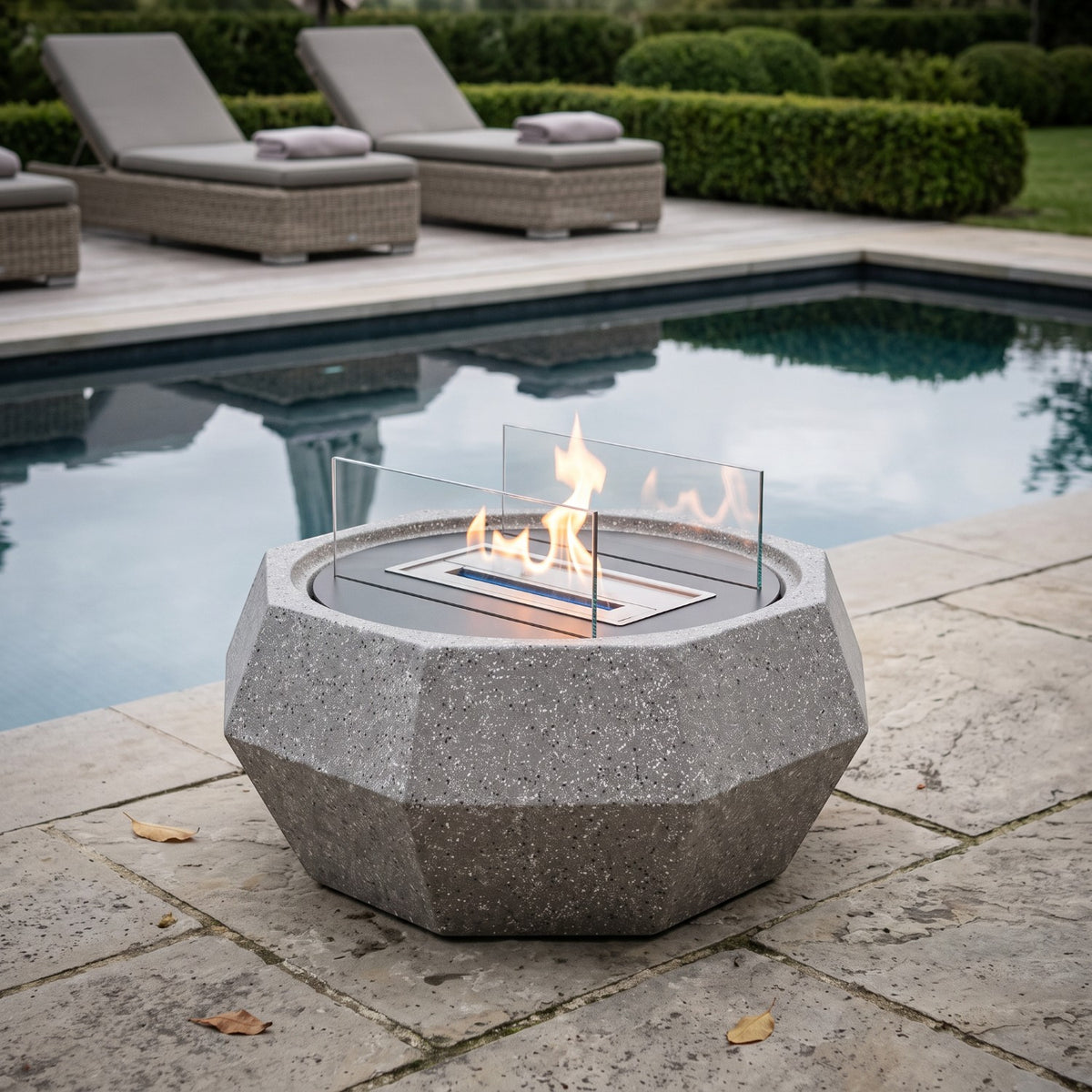 NOVA - Granite Grey - Outdoor Bioethanol Fireplace