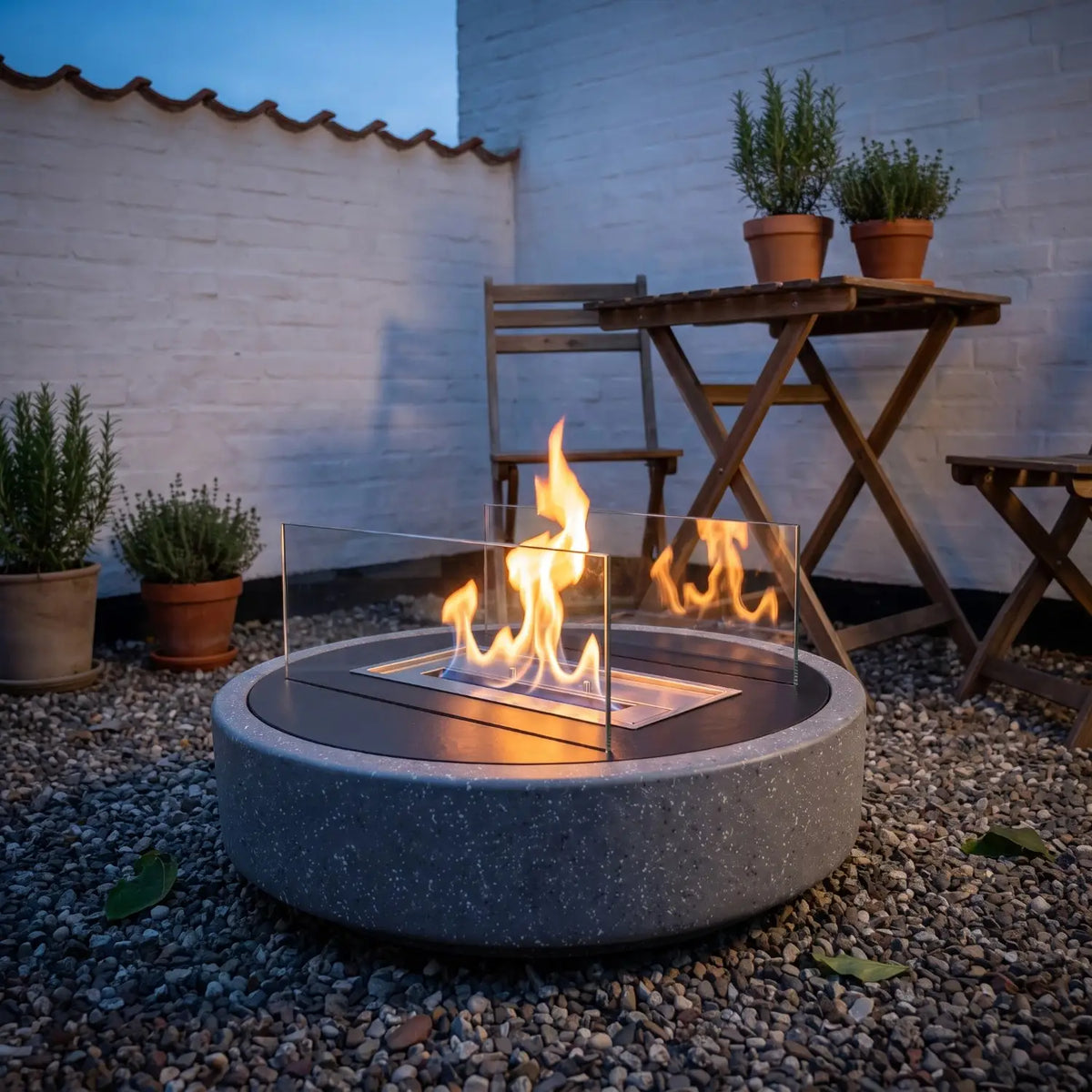 VESTA - Granite Grey - Outdoor Bioethanol Fireplace