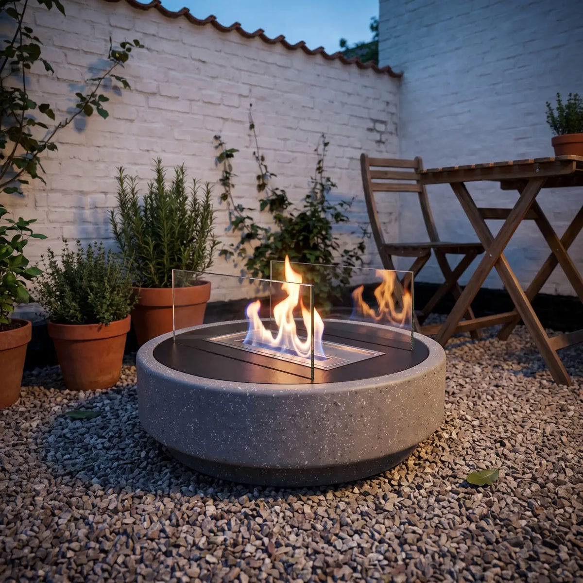 VESTA - Granite Grey - Outdoor Bioethanol Fireplace