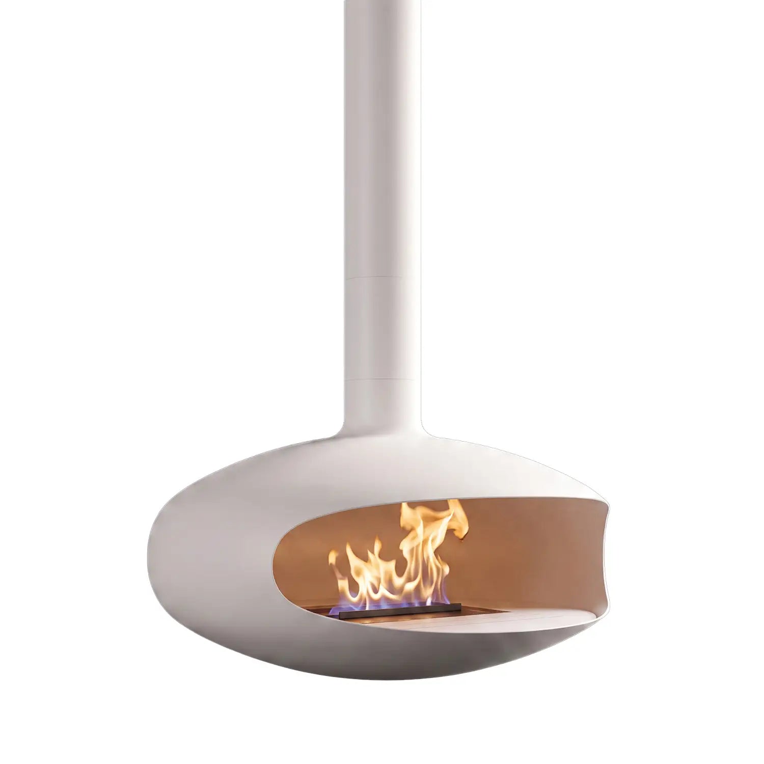 THE ICONIC in White - Ceiling-mounted Bioethanol Fireplace