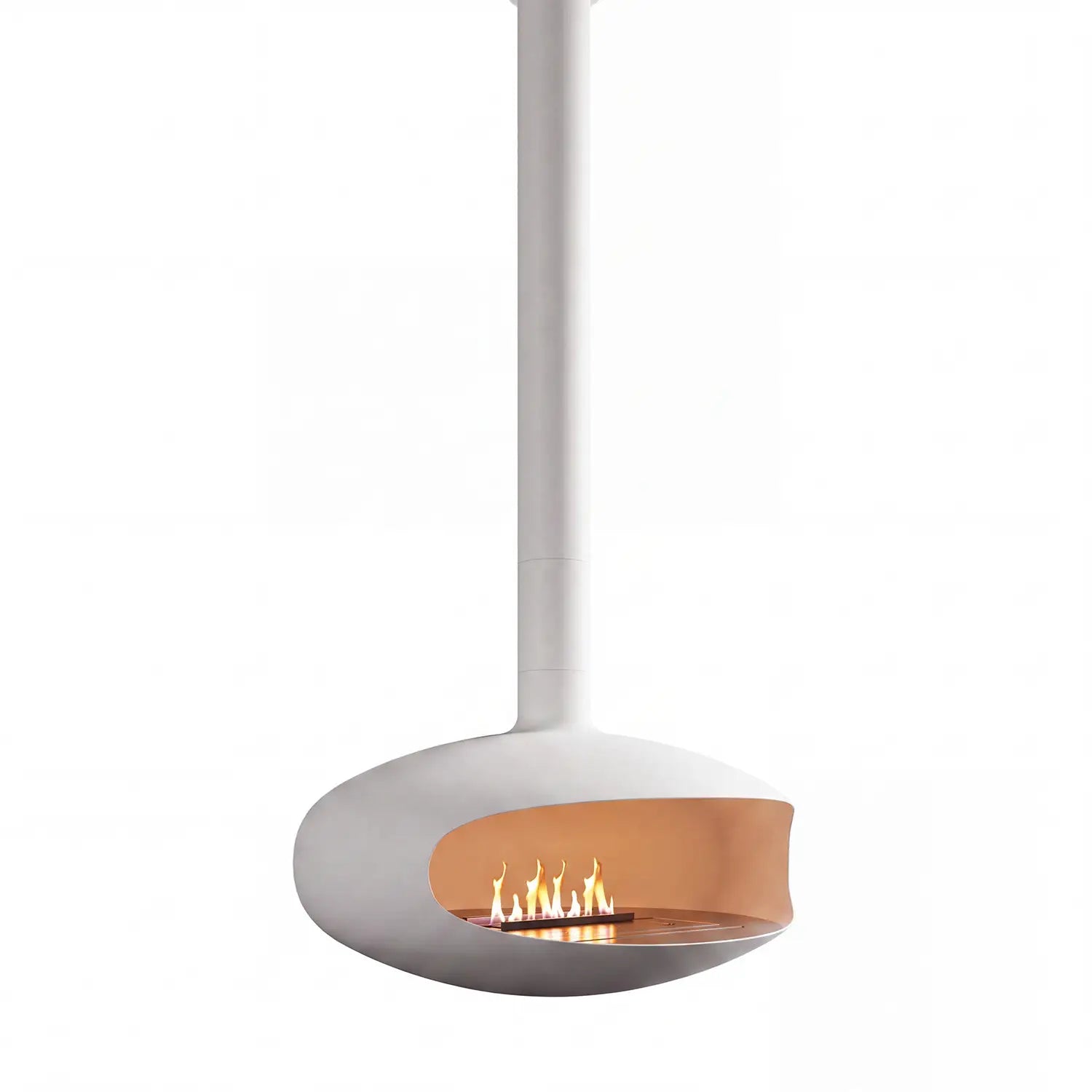THE ICONIC in White - Ceiling-mounted Bioethanol Fireplace