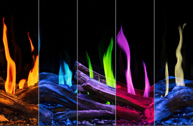 Gold 132 cm - Built-In Electric Fireplace