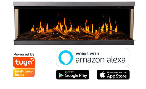 Gold 132 cm - Built-In Electric Fireplace