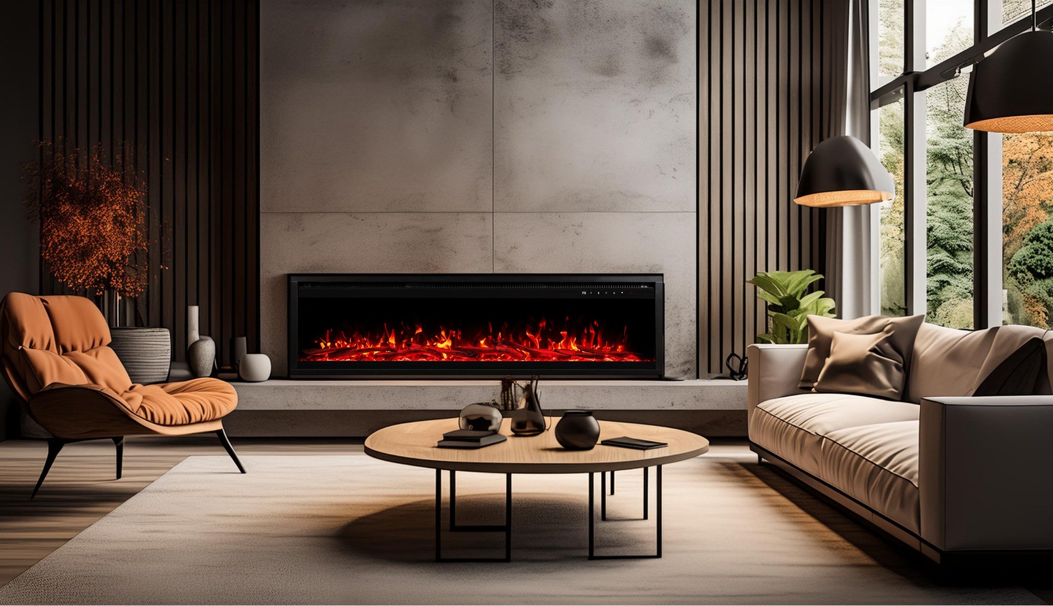 Royal 3D Nero 180 cm - Camino Elettrico