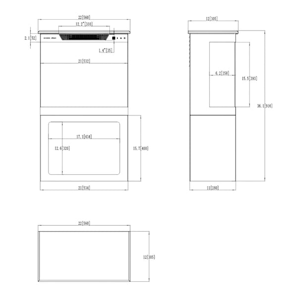 Aflamo Tower + Supporto 56 cm Camino Elettrico