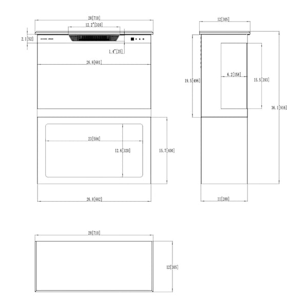 Aflamo Tower + Stand 71 cm - Camino Elettrico