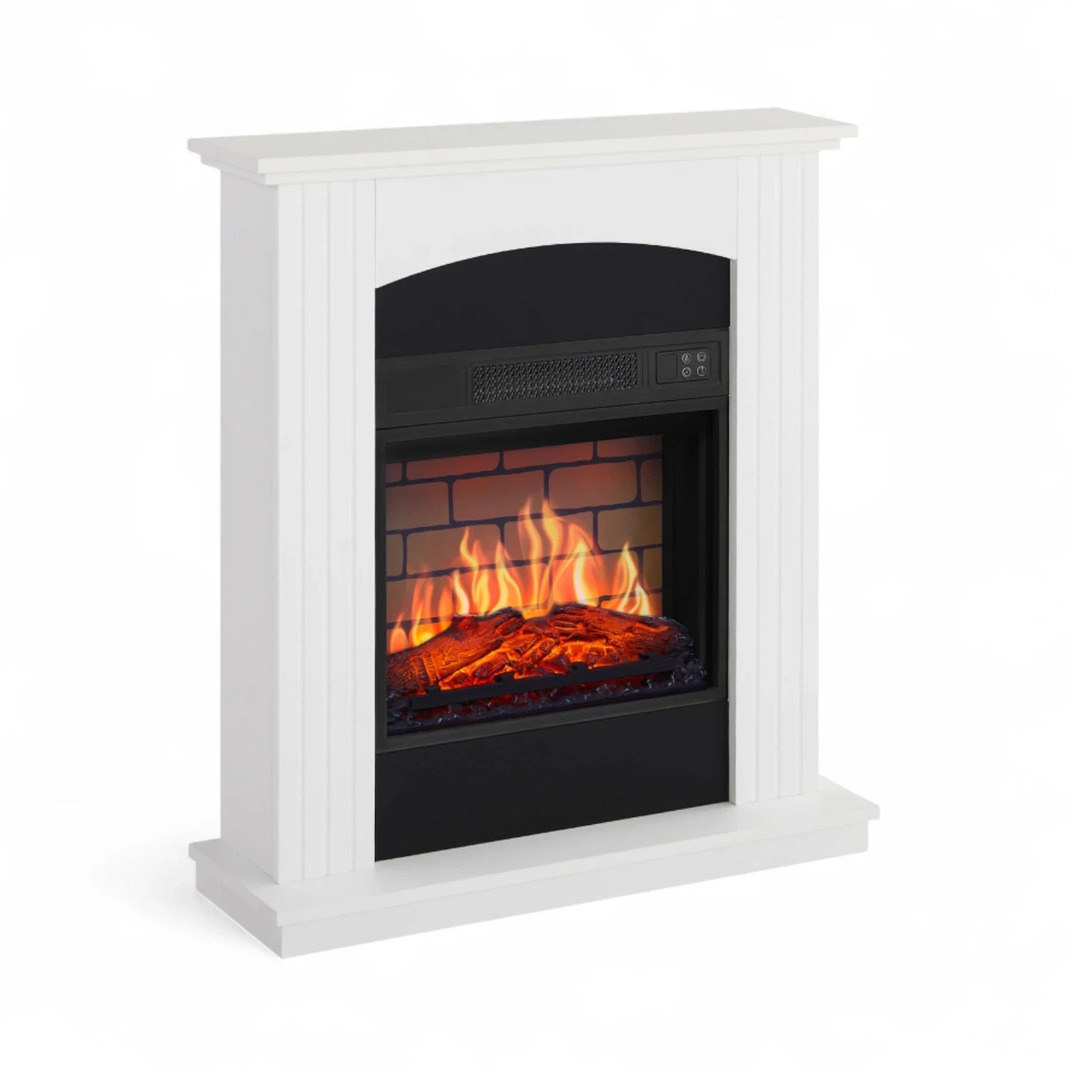 Caminetto elettrico Collins AF18B – Cornice bianca con inserto da 18"