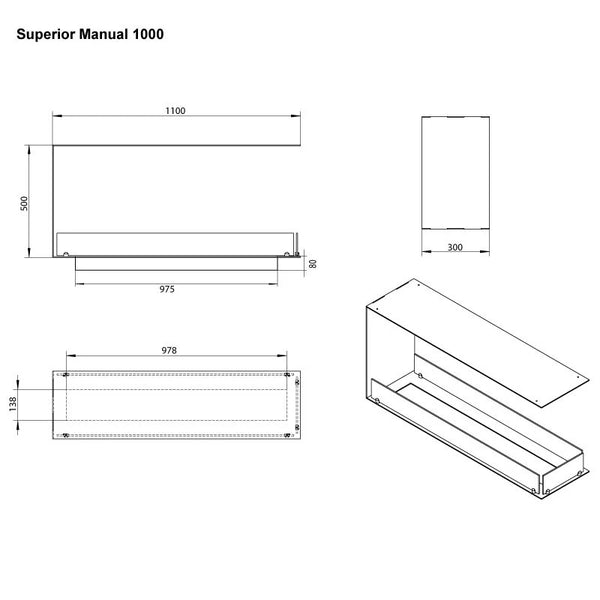 Foco Room Divider 1100 Medium - Biocamino divisorio