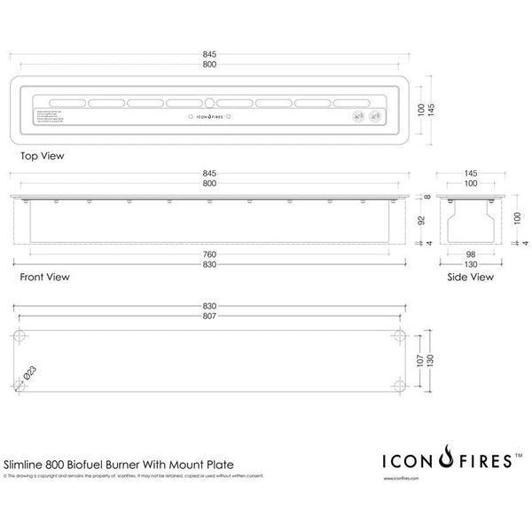 Bruciatore Slimline 800 - 80 cm