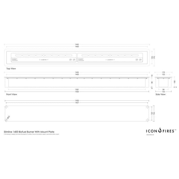 Bruciatore Slimline 1400 - 140 cm