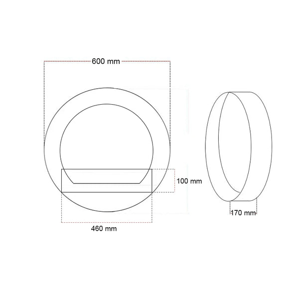 Biocamino bianco da parete rotondo