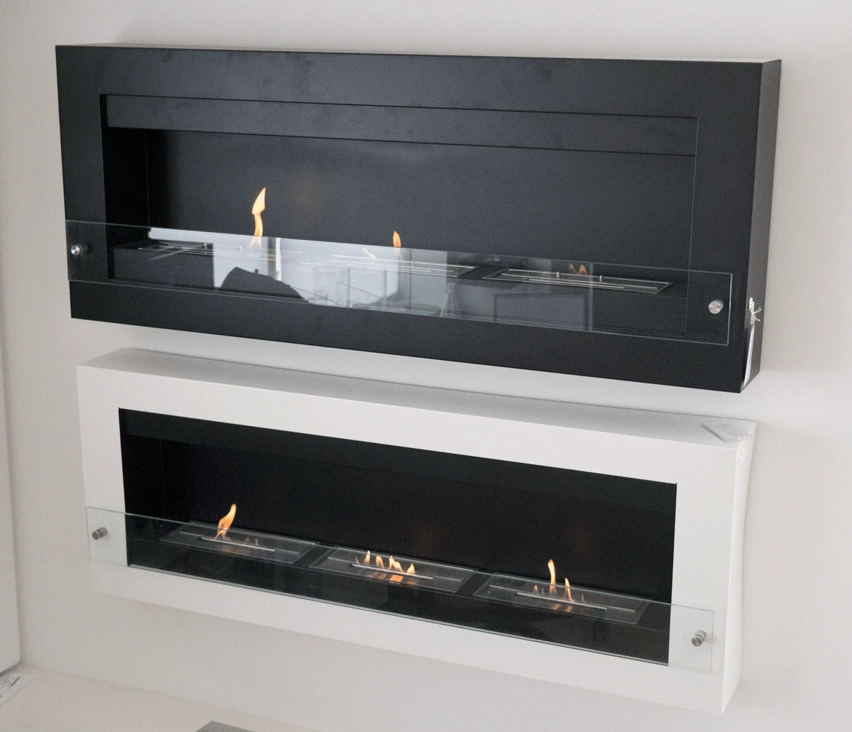 Biocamino da parete XL nero -  Fino a 4 Kw di calore