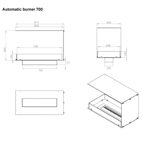 Foco Room Divider 800 -  Biocamino divisorio
