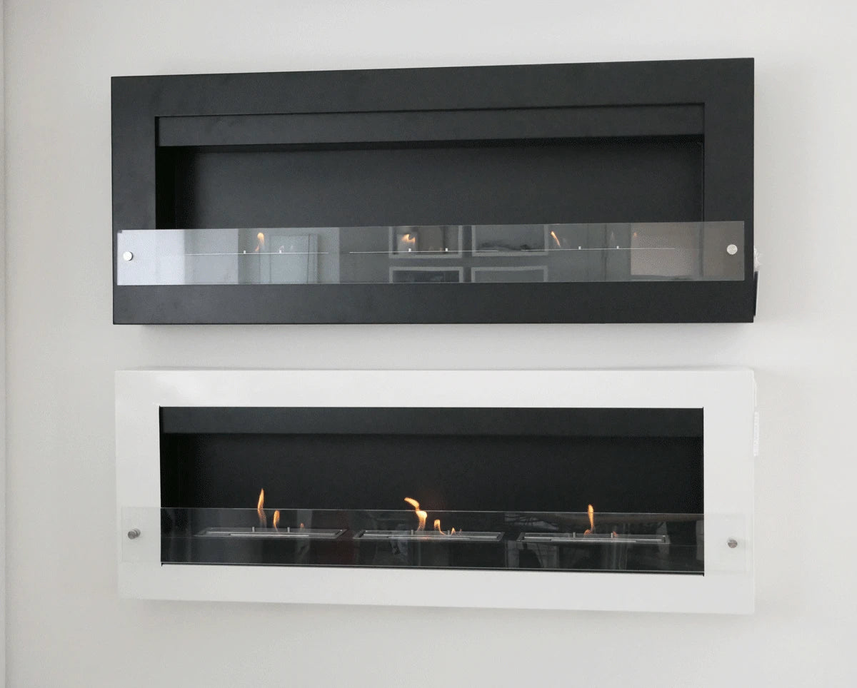 Biocamino da parete XL nero -  Fino a 4 Kw di calore