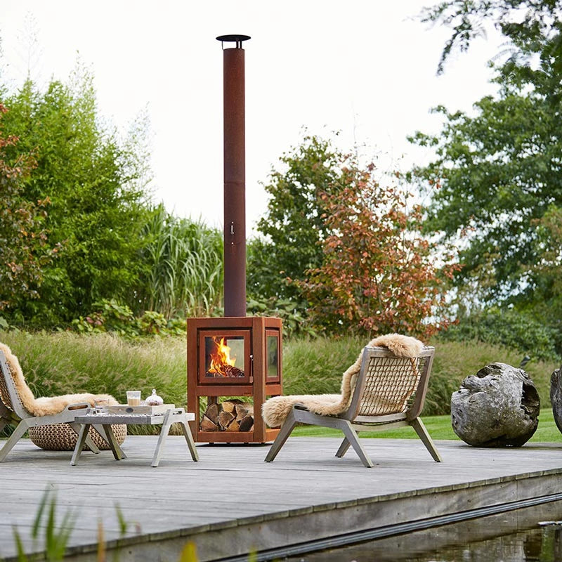 braciere in acciaio corten